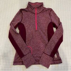 Zella Girl Plum Purple Half-Zip Performance Sweater size L 10/12